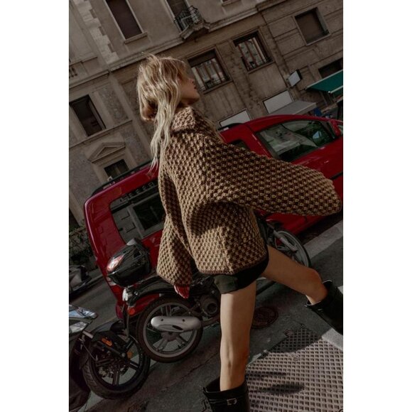 ZARA OVERSIZE KNIT JACKET - Picture 5 of 9